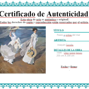 Certificado de Autenticidad